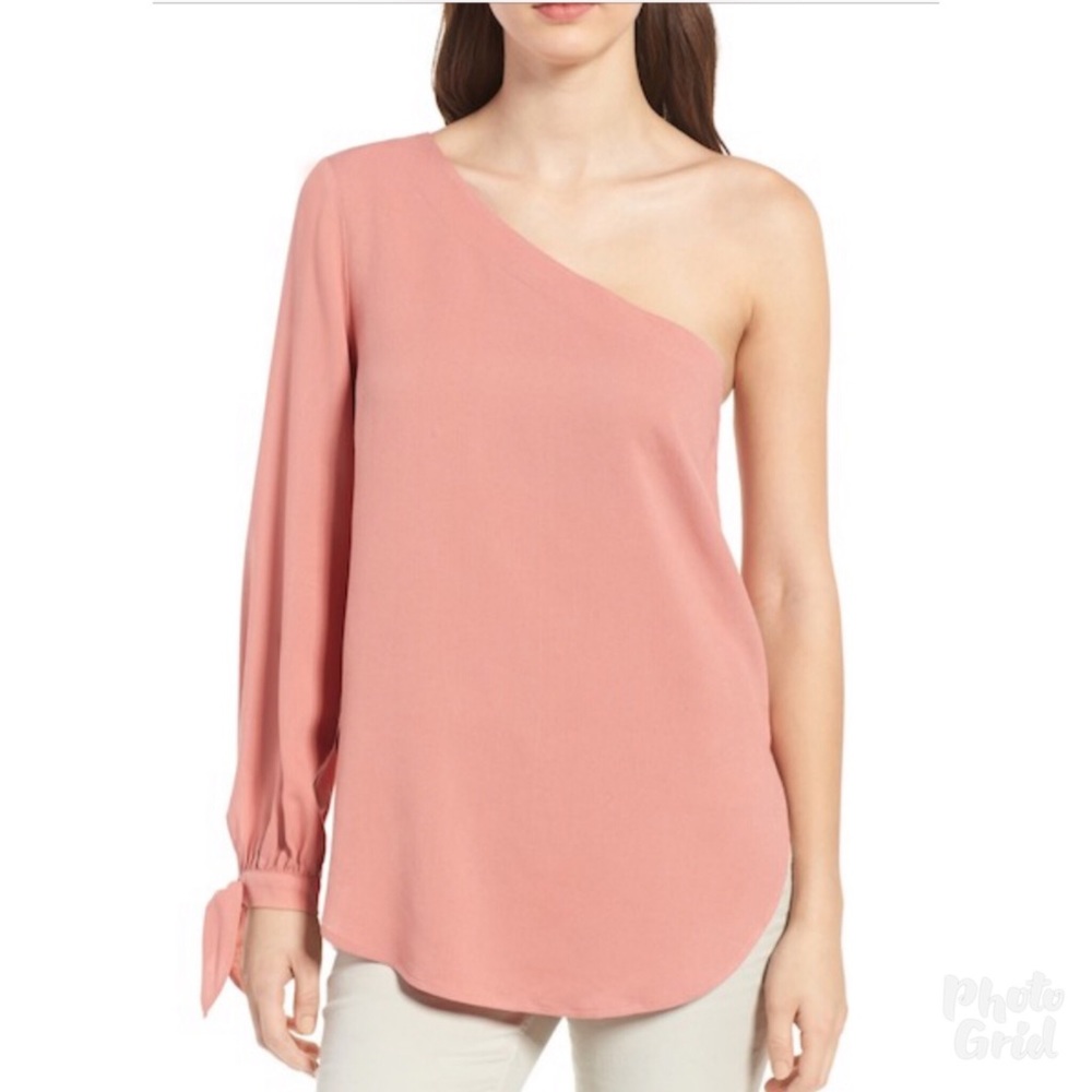 Trouve Tie-Sleeve One Shoulder Top Size Large